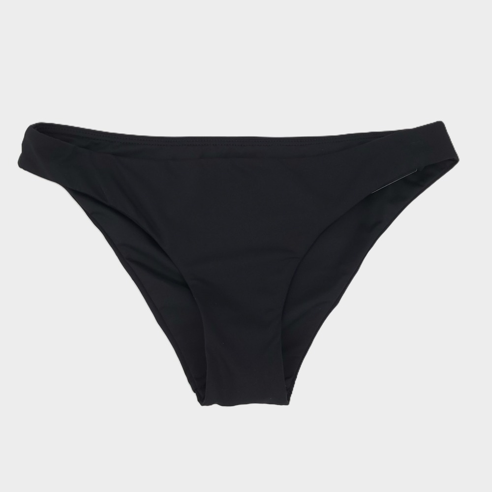 Tempt‎ Me Low Rise Bikini Swim Bottoms Solid Size XS Black Lined Stretch New